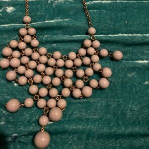 Gray beaded boutique statement necklace